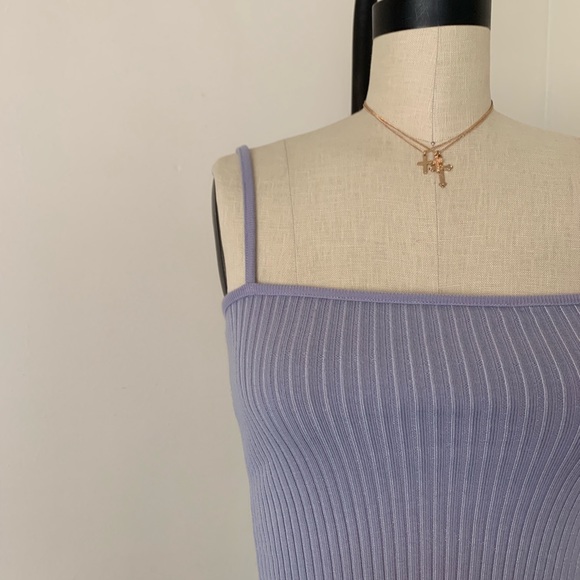Brandy Melville blue ribbed tank top NWT sz s - Picture 3 of 3